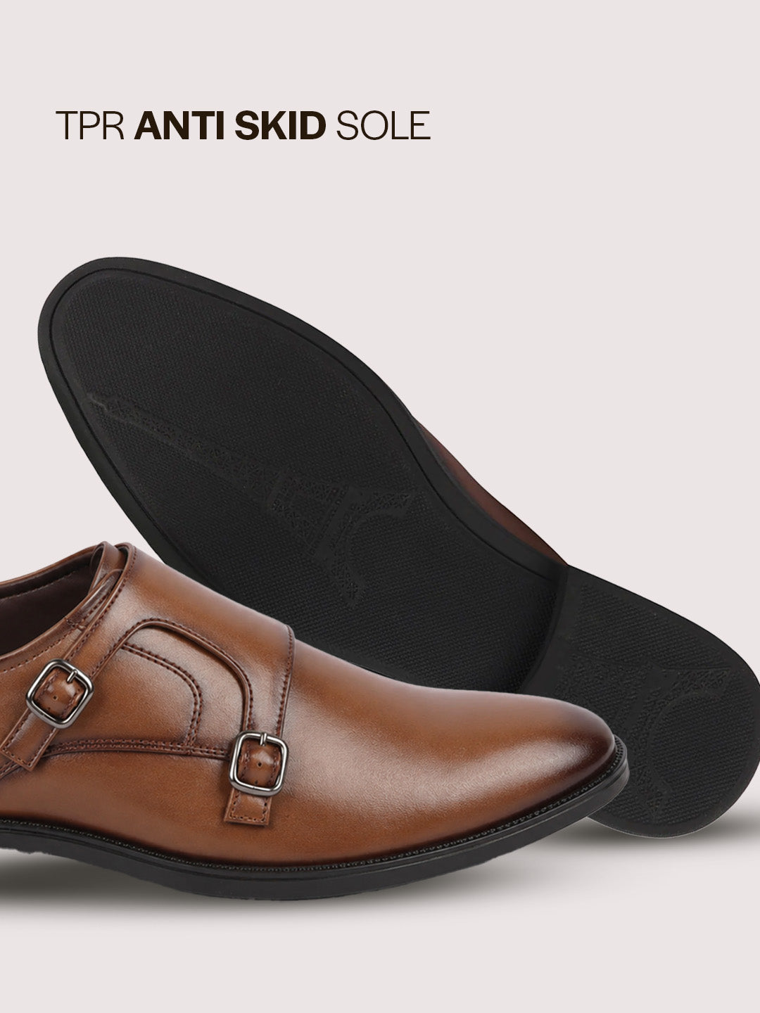 men tan formal wedding party double monk strap shoes