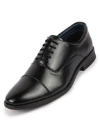 Men Black Formal Office Work Lace-Up Derby Shoes