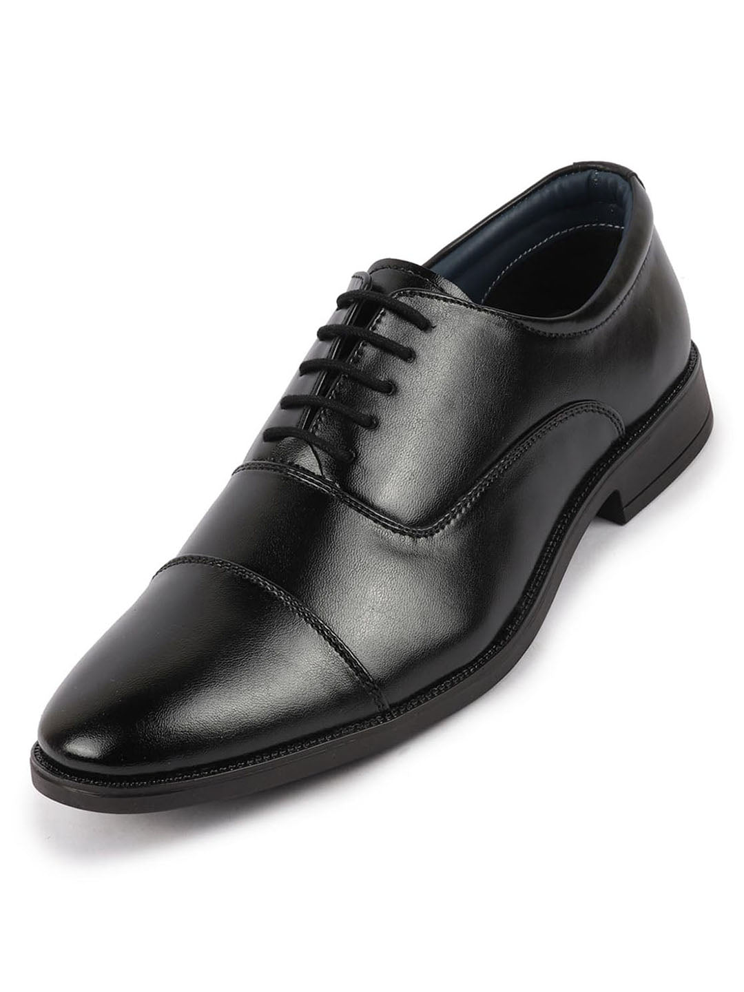 Men Black Formal Office Work Lace-Up Derby Shoes