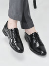 Men Black Formal Office Work Lace-Up Derby Shoes