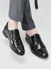 Men Black Formal Office Work Lace-Up Derby Shoes
