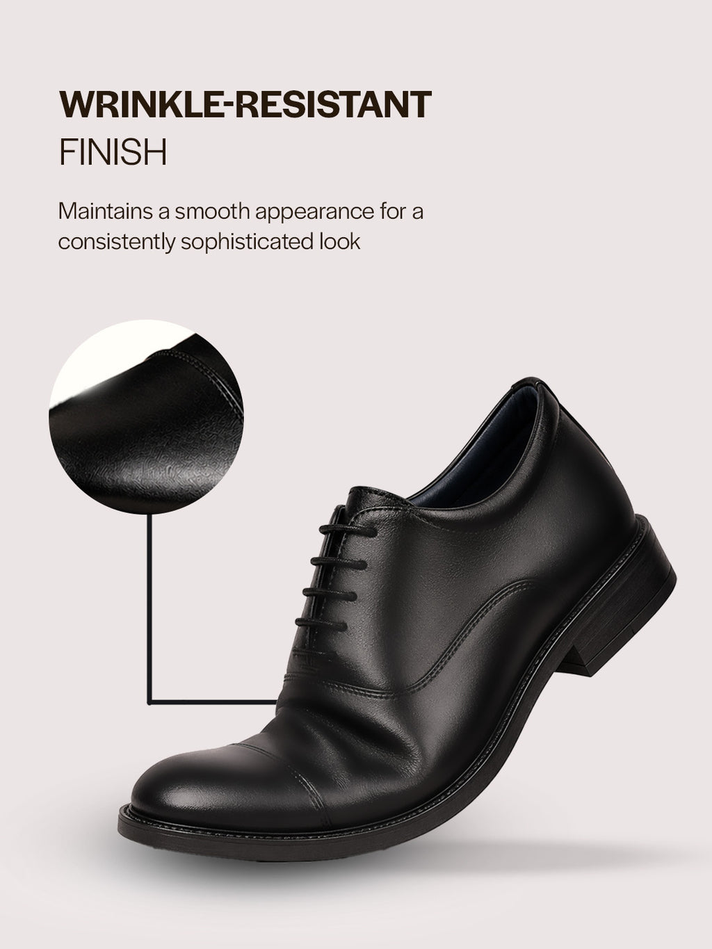 Men Black Formal Office Work Lace-Up Derby Shoes
