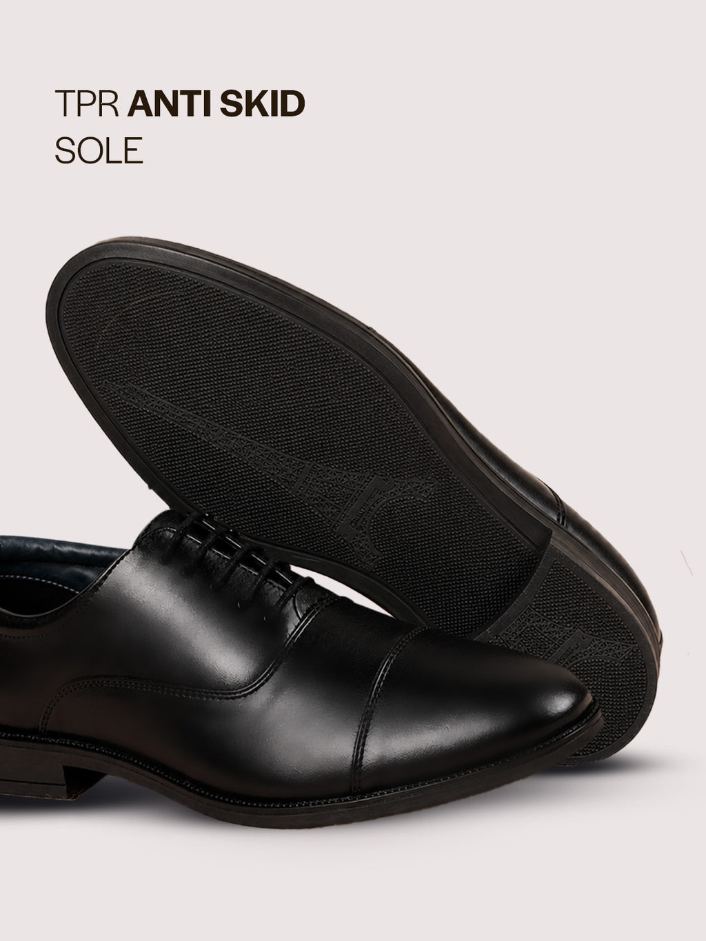 Men Black Formal Office Work Lace-Up Derby Shoes