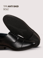 Men Black Formal Office Work Lace-Up Derby Shoes