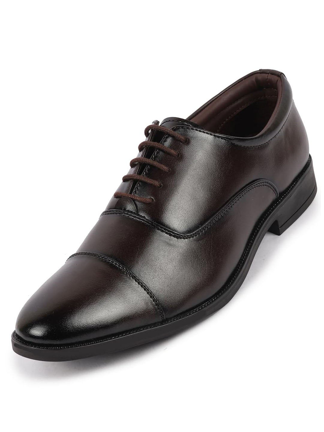 Men Brown Formal Office Work Lace-Up Derby Shoes
