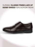 Men Brown Formal Office Work Lace-Up Derby Shoes