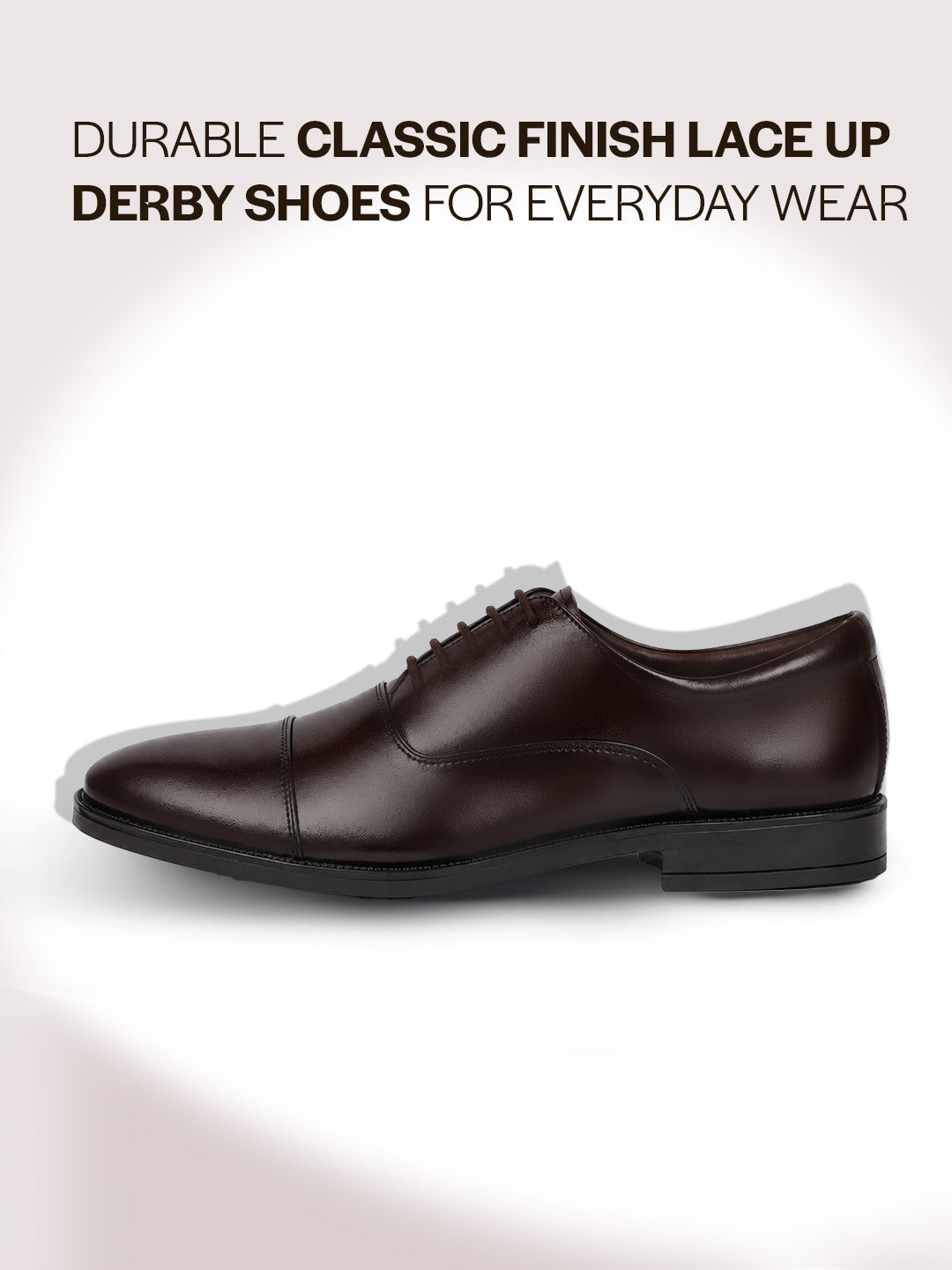Men Brown Formal Office Work Lace-Up Derby Shoes