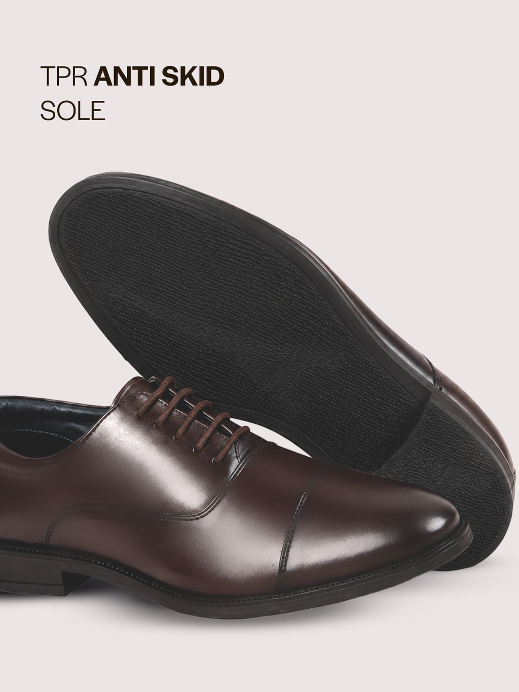 Men Brown Formal Office Work Lace-Up Derby Shoes