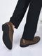 men tan formal office work lace-up derby shoes