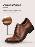 Men Tan Formal Office Work Lace-Up Derby Shoes