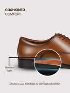 Men Tan Formal Office Work Lace-Up Derby Shoes