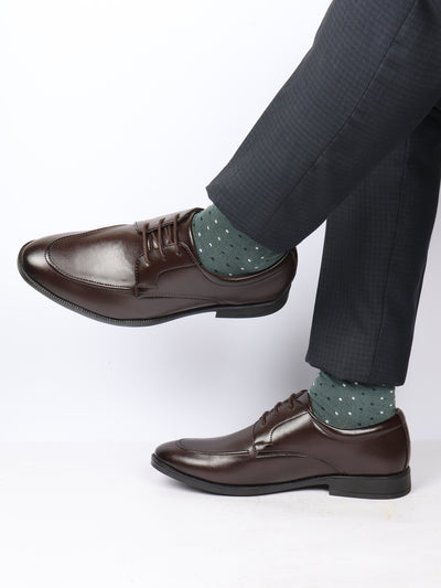 Men Brown Formal Office Comfort Lace-Up Derby Shoes