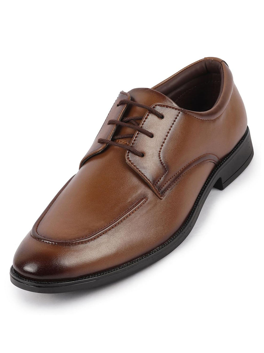 Shop Men Tan Formal Office Comfort Lace-Up Derby Shoes Online.