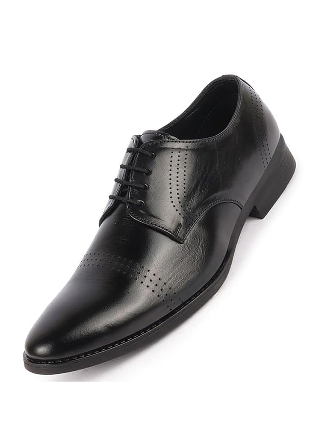 Men Black Party Formal Office Genuine Leather Lace Up Shoes