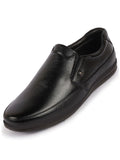 Men Black Formal Office Genuine Leather Slip On Shoes