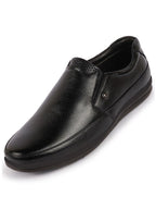 Men Black Formal Office Genuine Leather Slip On Shoes