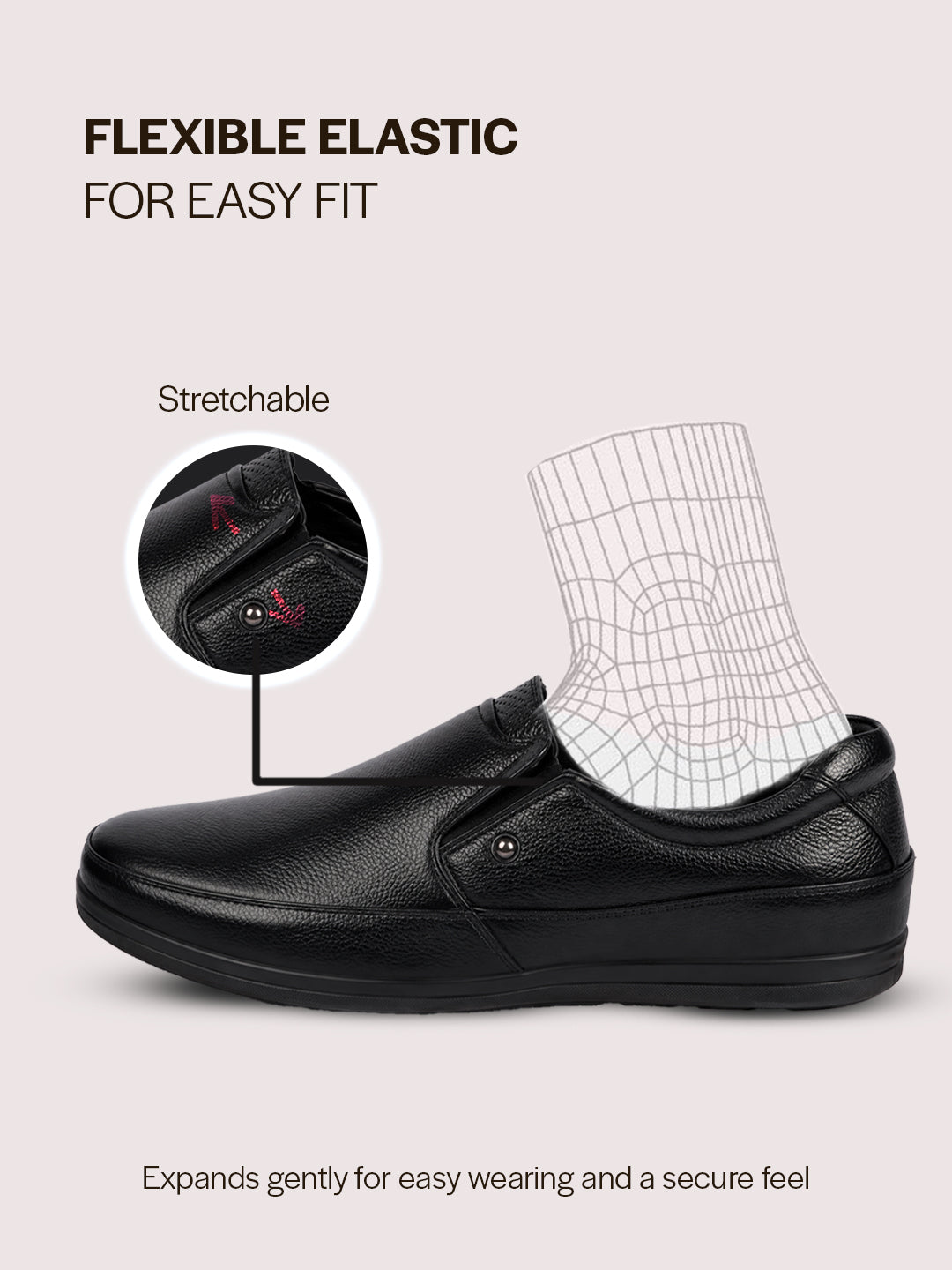 men black formal office genuine leather slip on shoes