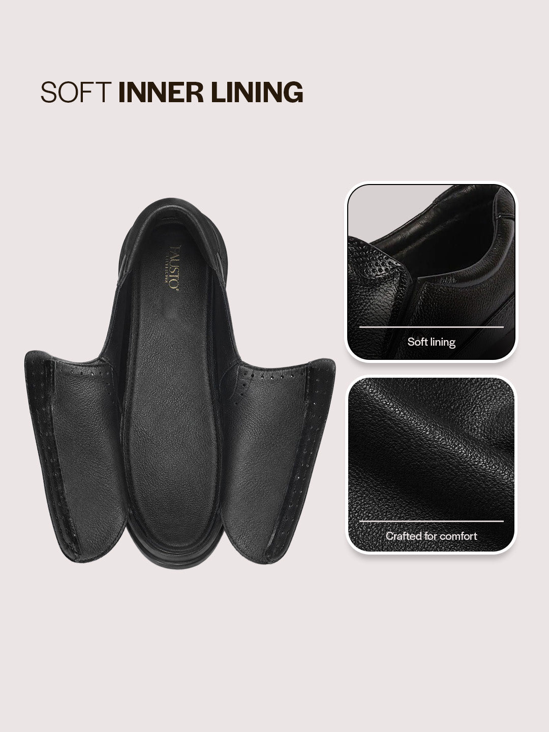 men black formal office genuine leather slip on shoes