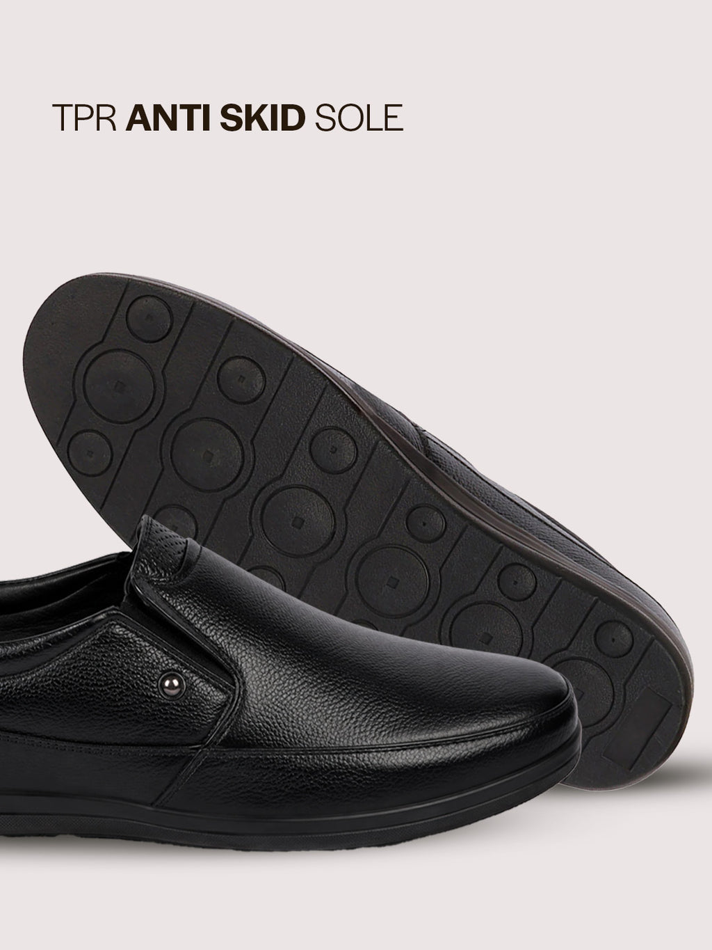 men black formal office genuine leather slip on shoes