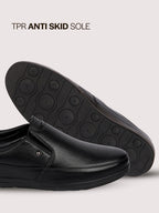men black formal office genuine leather slip on shoes