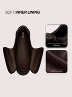 men brown formal office genuine leather slip on shoes