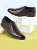 Men Cherry Party Formal Office Genuine Leather Brogue Slip On Shoes