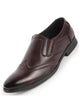 Men Cherry Party Formal Office Genuine Leather Brogue Slip On Shoes