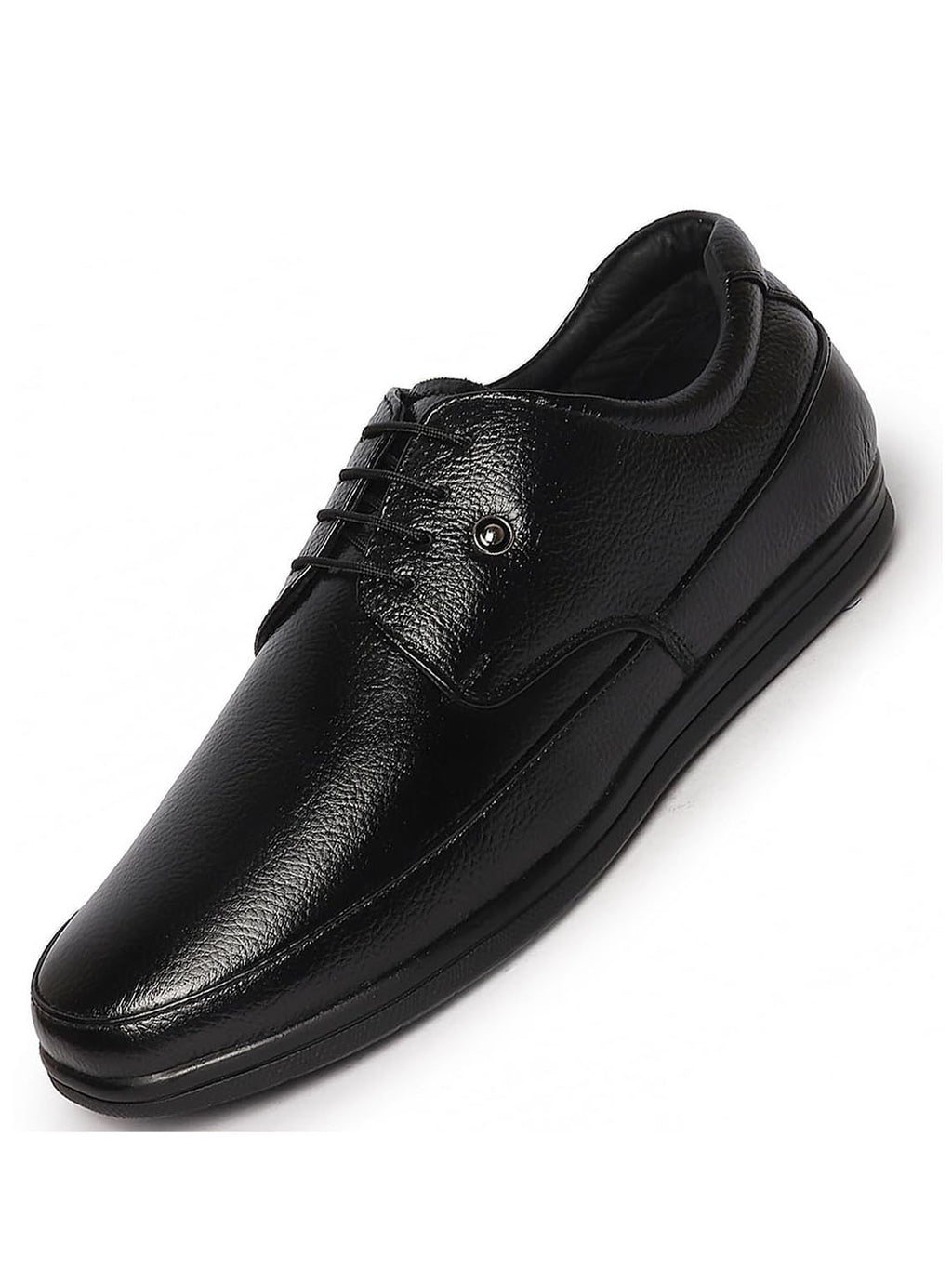 Men Black Formal Office Genuine Leather Lace Up Shoes