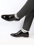 Men Brown Patent Leather Party Formal Office Lace Up Derby Shoes
