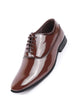 Men Tan Patent Leather Party Formal Office Lace Up Derby Shoes