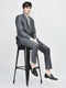 Men Black Party Formal Patent Leather Embossed Design Buckle Slip On Loafer Shoes