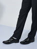 Men Black Patent Leather Party Formal Embossed Design Office Lace Up Derby Shoes