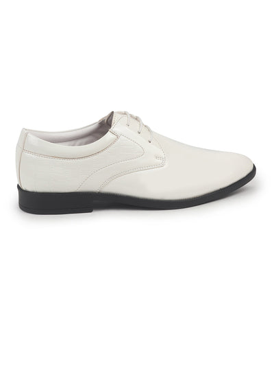 Shop Men White Patent Leather Party Formal Embossed Office Lace Up Derby Shoes|Classic Comfort Shoes Online.