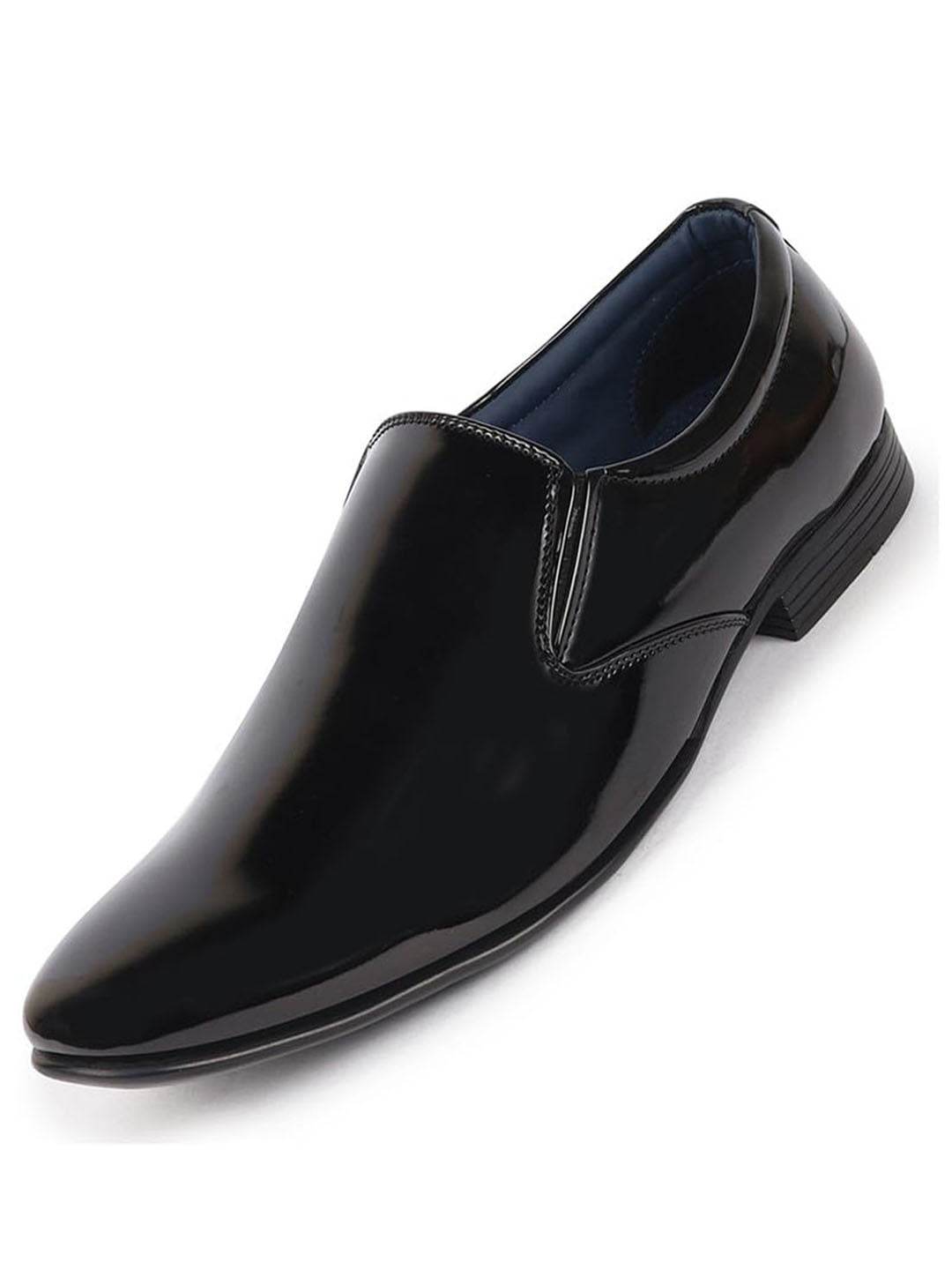 Shop Men Black Patent Leather Party Formal Office Slip On Shoes Online.