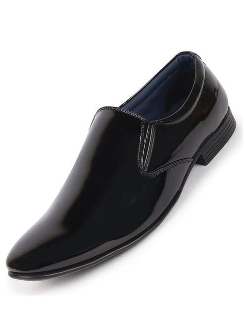 Shop Men Black Patent Leather Party Formal Office Slip On Shoes Online.