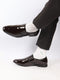Men Brown Patent Leather Party Formal Office Slip On Shoes