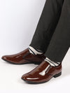 Men Tan Patent Leather Party Formal Office Slip On Shoes