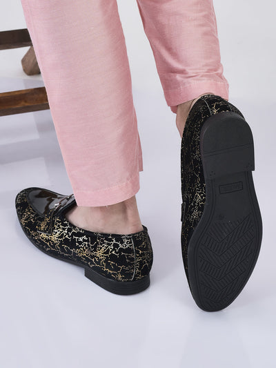 men black party formal velvet horsebit buckle slip on loafer shoes
