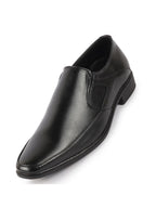 Men Black Genuine Leather Formal Office Slip On Shoes