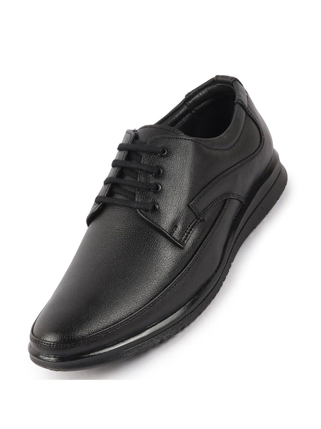 Shop Men Black Genuine Leather Formal Office Lace Up Derby Shoes Online.