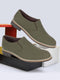 Men Olive Formal Office Comfort Design Broad Feet TPR Welted Sole Slip On Shoes