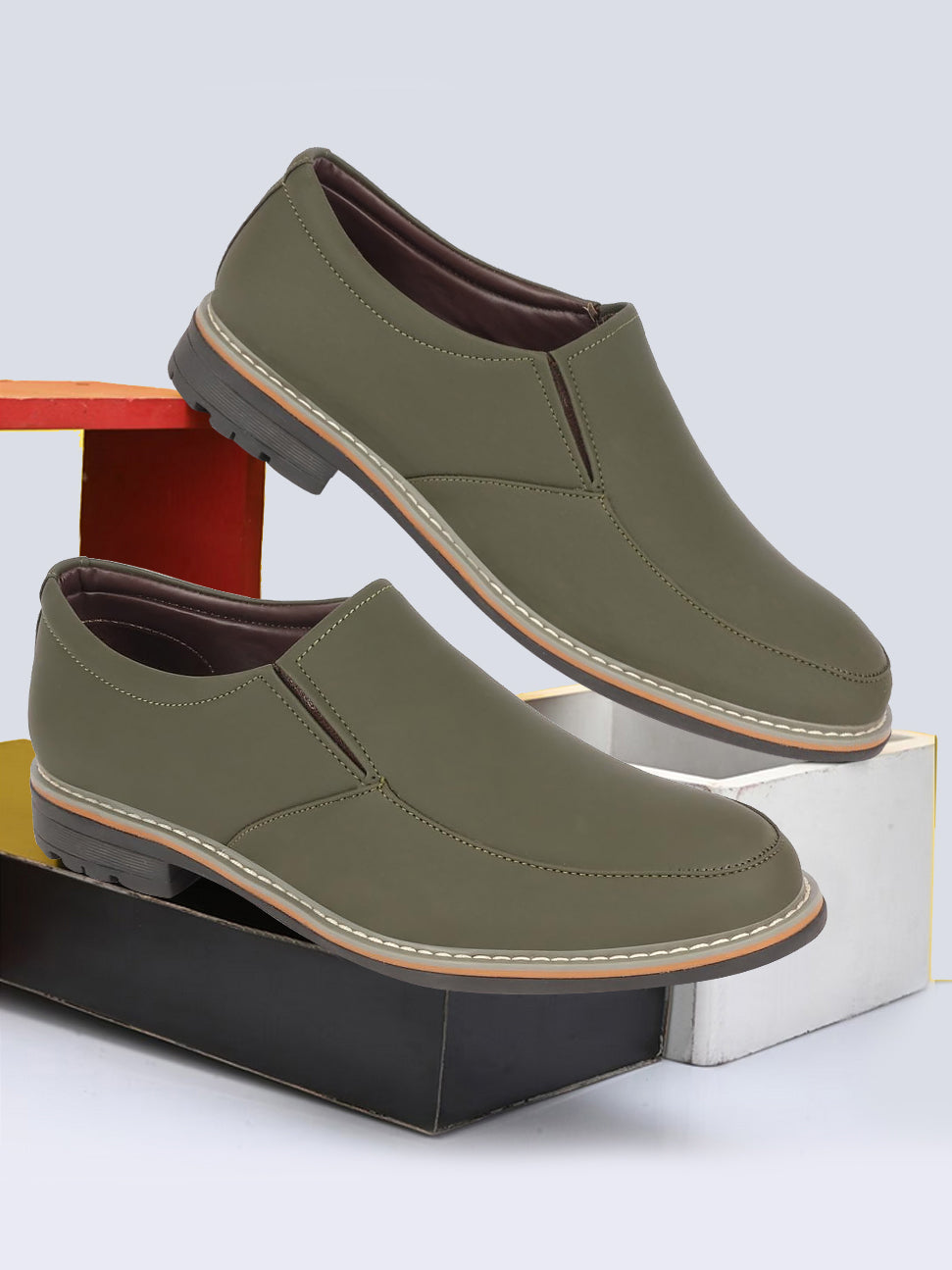 Olive green 2024 formal shoes