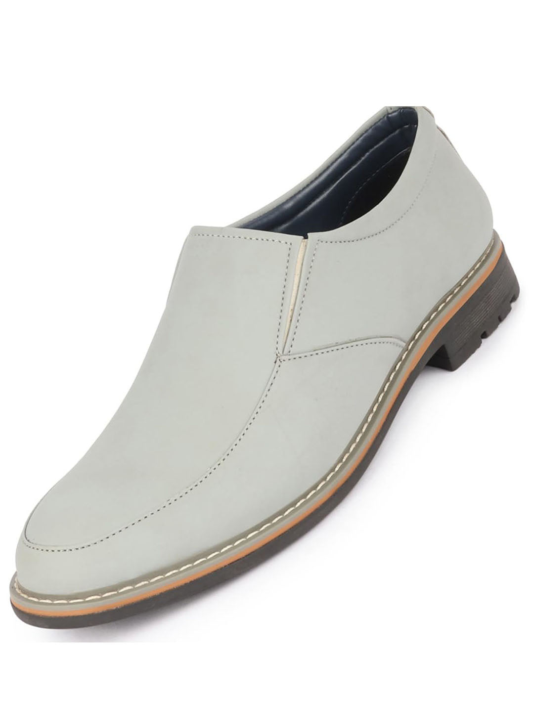 Shop Men Sky Blue Formal Office Comfort Design Broad Feet TPR Welted Sole Slip On Shoes Online.