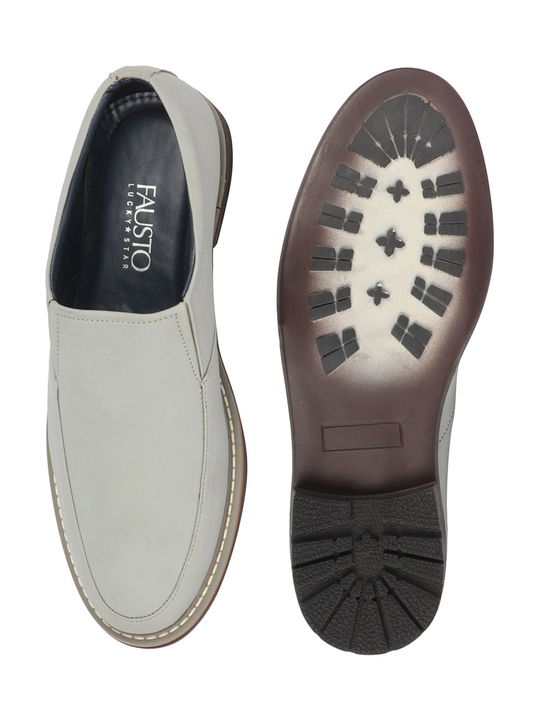 Shop Men Sky Blue Formal Office Comfort Design Broad Feet TPR Welted Sole Slip On Shoes Online.