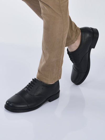 men black genuine leather formal office comfort broad feet oxford lace up shoes