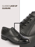 men black genuine leather formal office comfort broad feet oxford lace up shoes