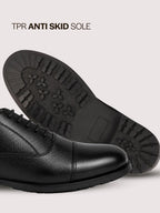 men black genuine leather formal office comfort broad feet oxford lace up shoes