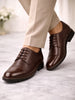 Men Brown Genuine Leather Formal Office Comfort Broad Feet Oxford Lace Up Shoes