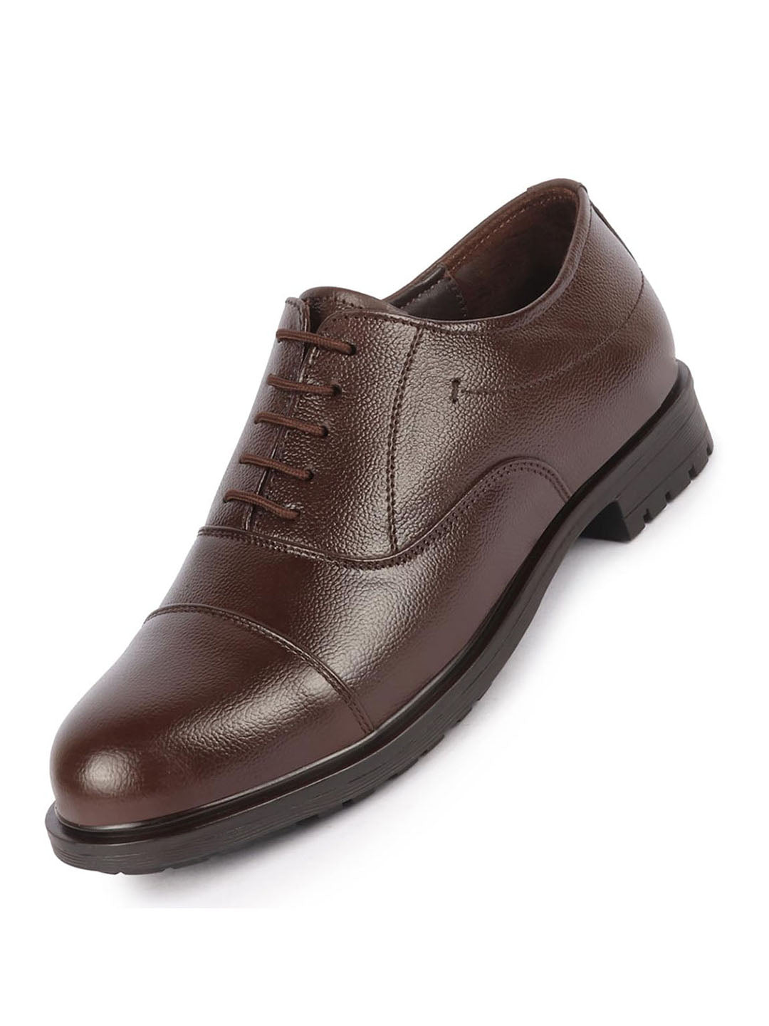 Men Brown Genuine Leather Formal Office Comfort Broad Feet Oxford Lace Up Shoes
