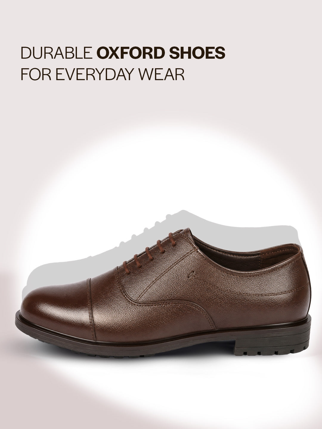 men brown genuine leather formal office comfort broad feet oxford lace up shoes